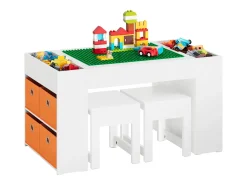 SoBuy borda lego, conjunto de mesa e cadeira para crianças, escritório infantil KMB75-W