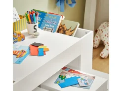 SoBuy borda lego, conjunto de mesa e cadeira para crianças, escritório infantil KMB75-W