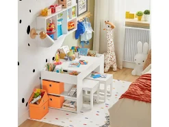 SoBuy borda lego, conjunto de mesa e cadeira para crianças, escritório infantil KMB75-W