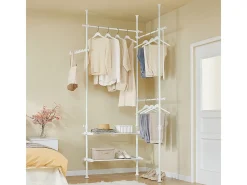 SoBuy Cabide de pé Branco 76.99x84.99x103cm Funcional FRG34-II-W