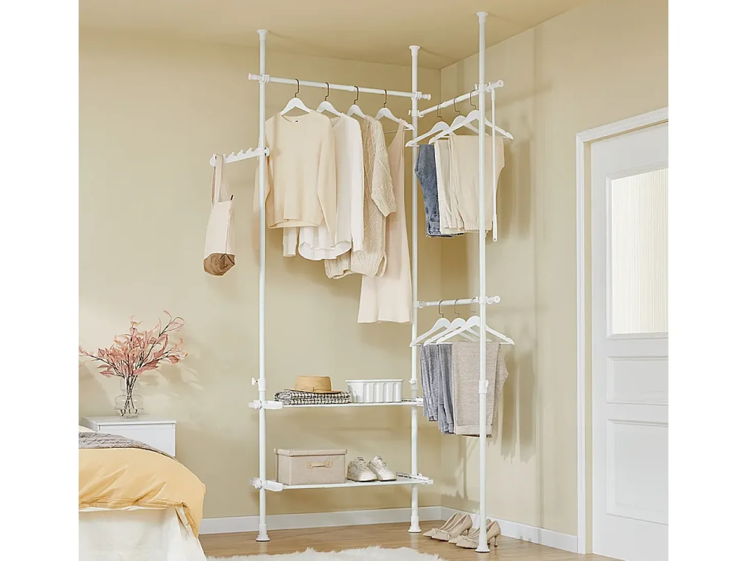SoBuy Cabide de pé Branco 76.99x84.99x103cm Funcional FRG34-II-W