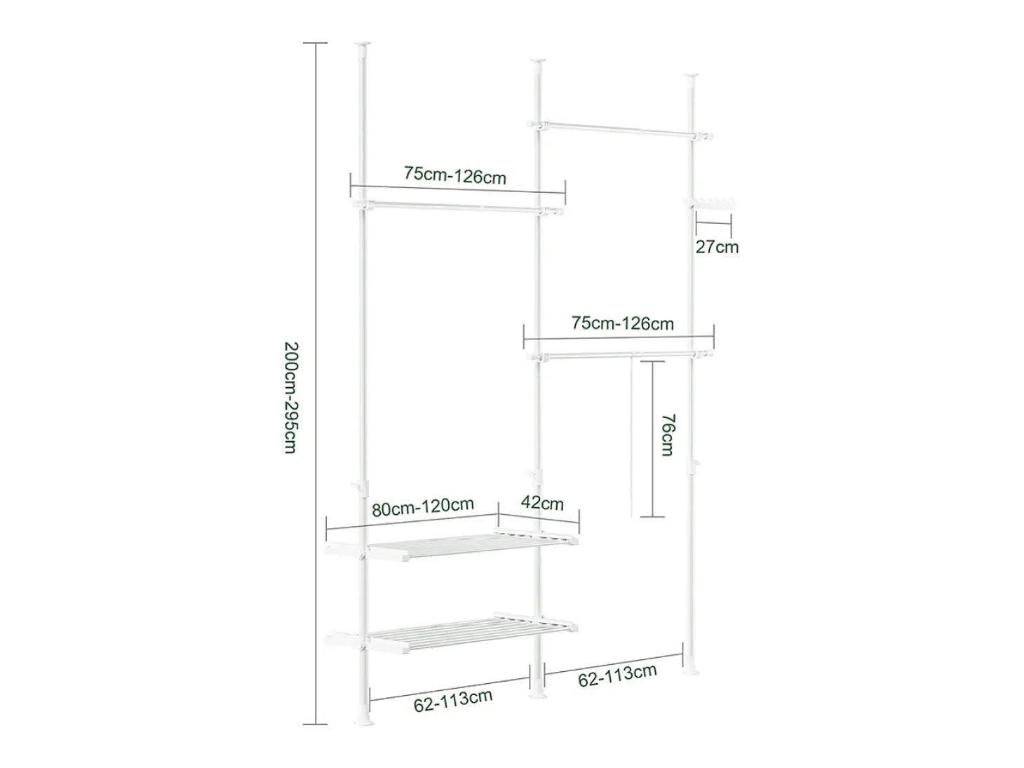 SoBuy Cabide de pé Branco 76.99x84.99x103cm Funcional FRG34-II-W