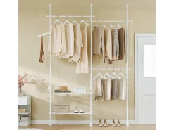 SoBuy Cabide de pé Branco 76.99x84.99x103cm Funcional FRG34-II-W