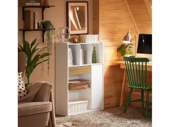 SoBuy escada de madeira, escada decorativa, escritório STR11-WN