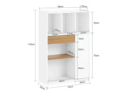 SoBuy escada de madeira, escada decorativa, escritório STR11-WN