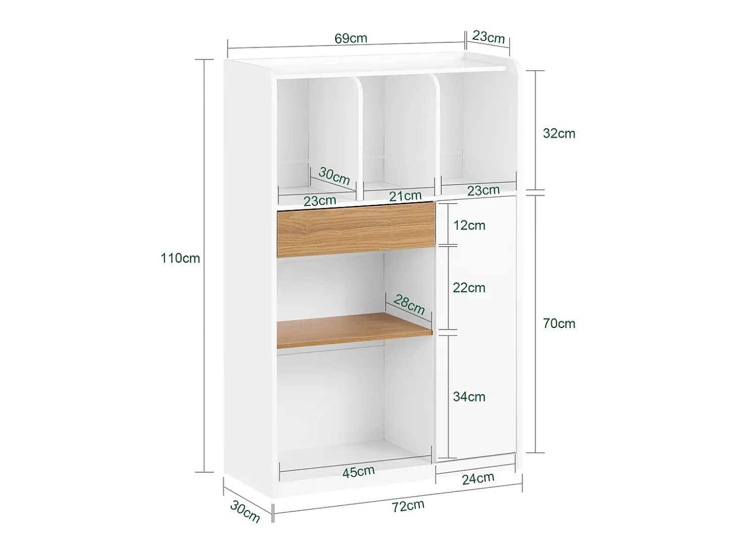 SoBuy escada de madeira, escada decorativa, escritório STR11-WN