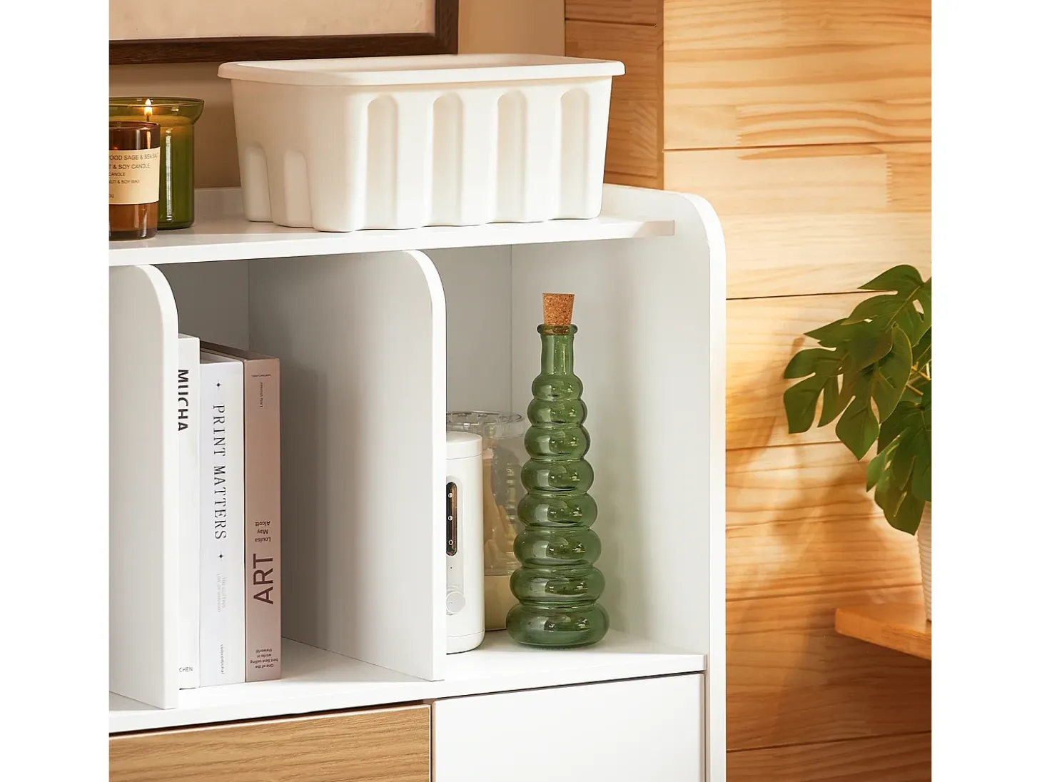 SoBuy escada de madeira, escada decorativa, escritório STR11-WN