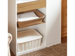 SoBuy escada de madeira, escada decorativa, escritório STR11-WN