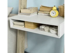 SoBuy escada de madeira, escada decorativa, escritório FRG111-WN