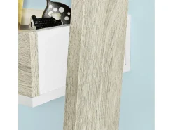 SoBuy escada de madeira, escada decorativa, escritório FRG111-WN