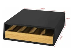 SoBuy FRG280-SCH Recipiente para cápsulas e cápsulas de café 4 compartimentos de madeira