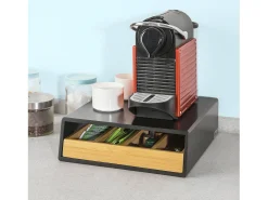 SoBuy FRG280-SCH Recipiente para cápsulas e cápsulas de café 4 compartimentos de madeira