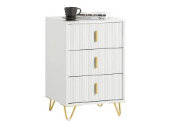 SoBuy Mesa de cabeceira com 3 gavetas FBT115-L-W