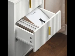 SoBuy Mesa de cabeceira com 3 gavetas FBT115-L-W