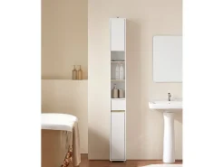 SoBuy, móvel de banheiro, armário de banheiro alto, armário de banheiro, BZR34-WN