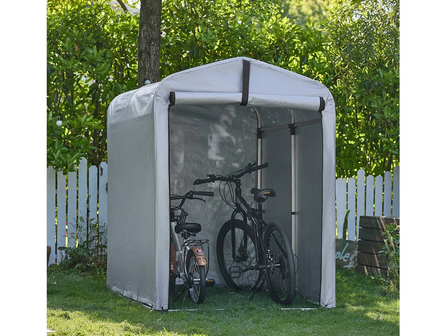 Sobuy Outdoor Car Garage Bicycle Box Tent Tenda à prova de água para carros, motas e ferramentas Garden Shed e Outdoor Storage Silver 120x176x163 cm KLS11-K