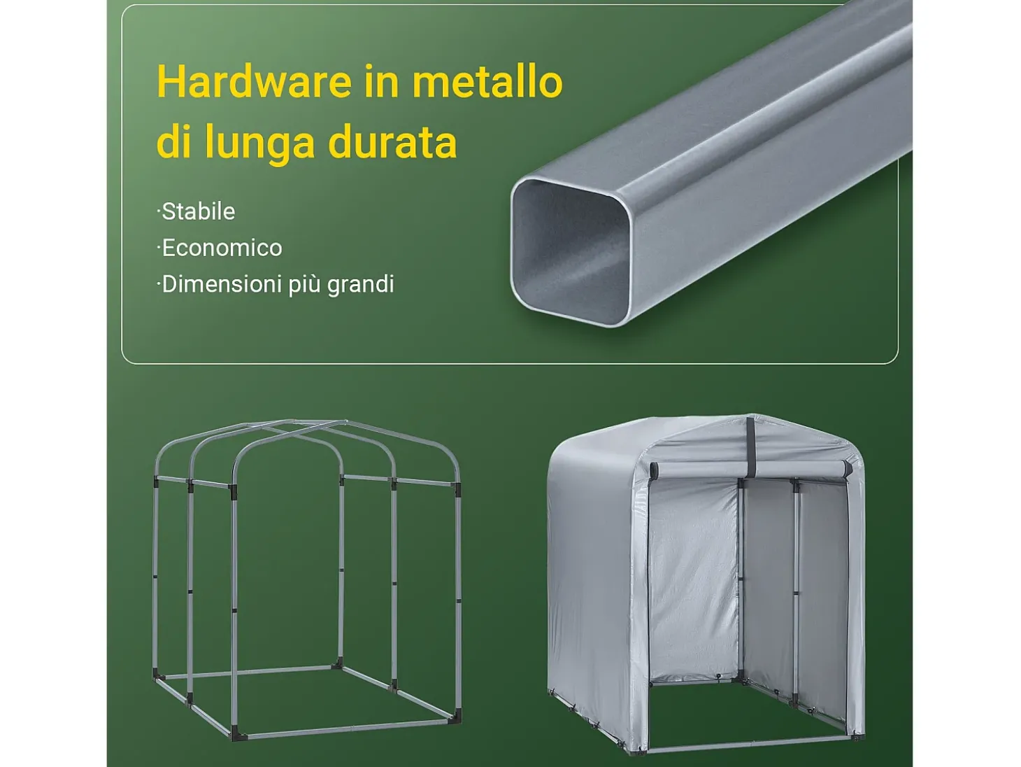 Sobuy Outdoor Car Garage Bicycle Box Tent Tenda à prova de água para carros, motas e ferramentas Garden Shed e Outdoor Storage Silver 120x176x163 cm KLS11-K