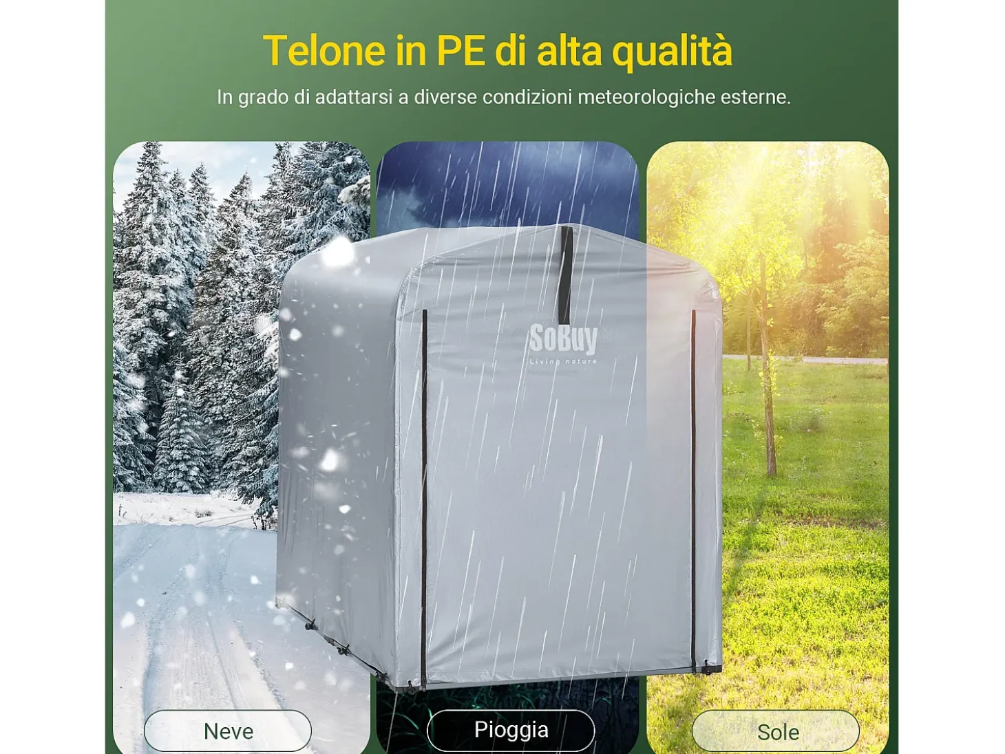 Sobuy Outdoor Car Garage Bicycle Box Tent Tenda à prova de água para carros, motas e ferramentas Garden Shed e Outdoor Storage Silver 120x176x163 cm KLS11-K
