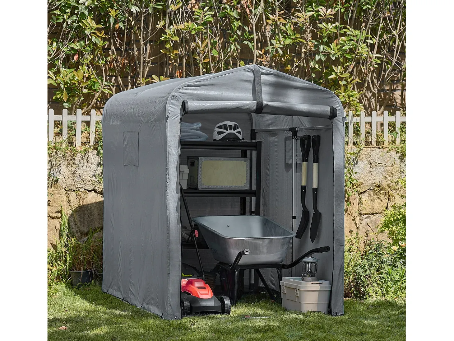 Sobuy Outdoor Car Garage Bicycle Box Tent Tenda impermeável para carros, motas e ferramentas Garden Shed e Outdoor Storage Grey 120x176x163 cm KLS11-DG