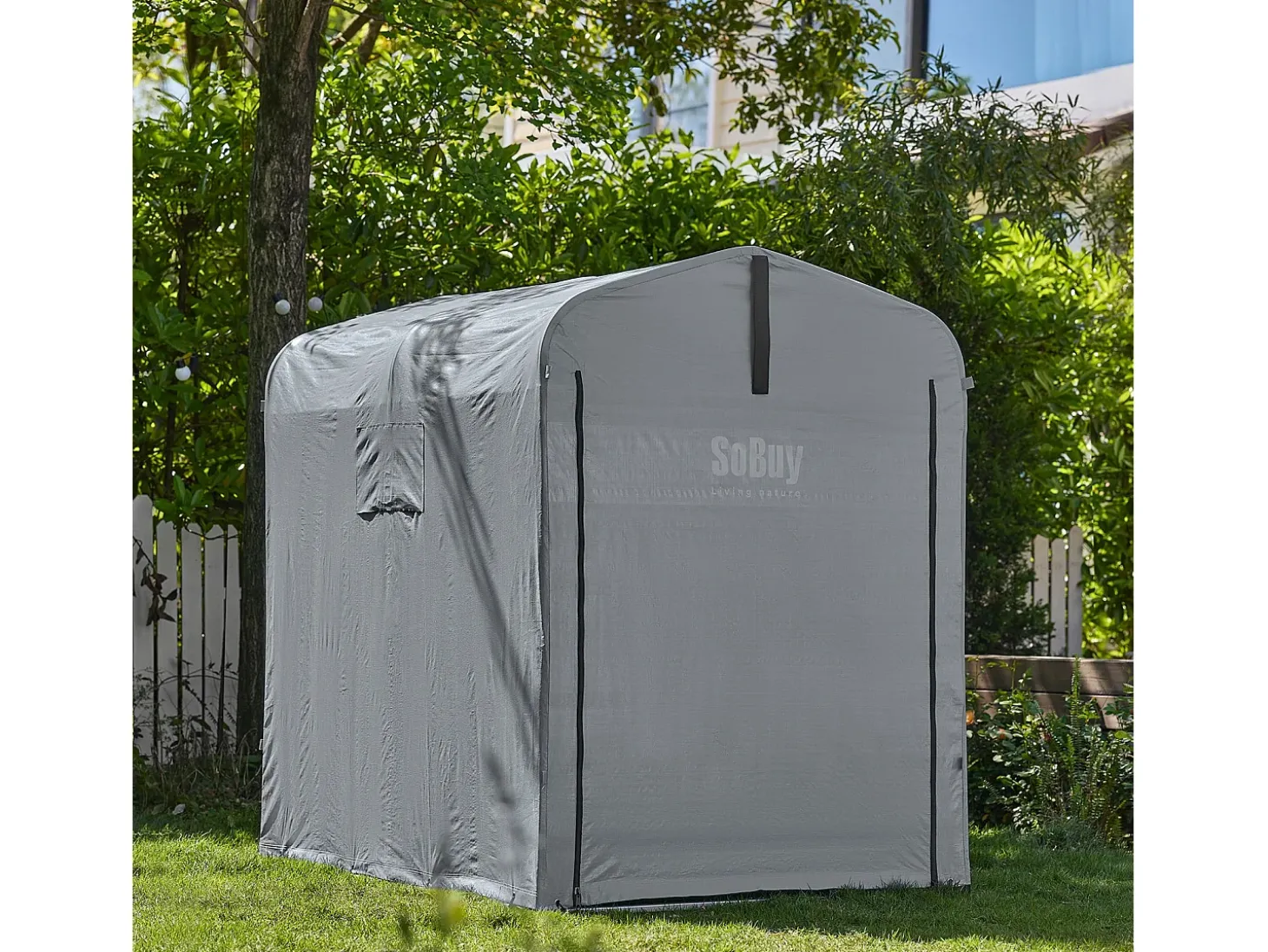 Sobuy Outdoor Car Garage Bicycle Box Tent Tenda impermeável para carros, motas e ferramentas Garden Shed e Outdoor Storage Grey 120x176x163 cm KLS11-DG