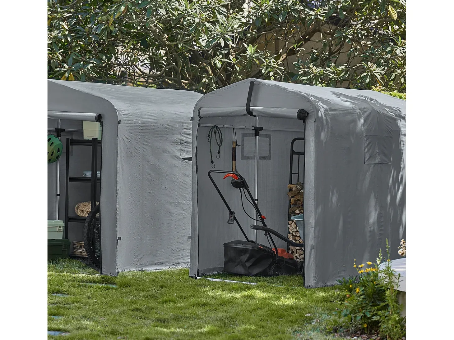 Sobuy Outdoor Car Garage Bicycle Box Tent Tenda impermeável para carros, motas e ferramentas Garden Shed e Outdoor Storage Grey 120x176x163 cm KLS11-DG