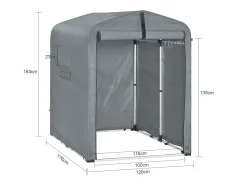 Sobuy Outdoor Car Garage Bicycle Box Tent Tenda impermeável para carros, motas e ferramentas Garden Shed e Outdoor Storage Grey 120x176x163 cm KLS11-DG