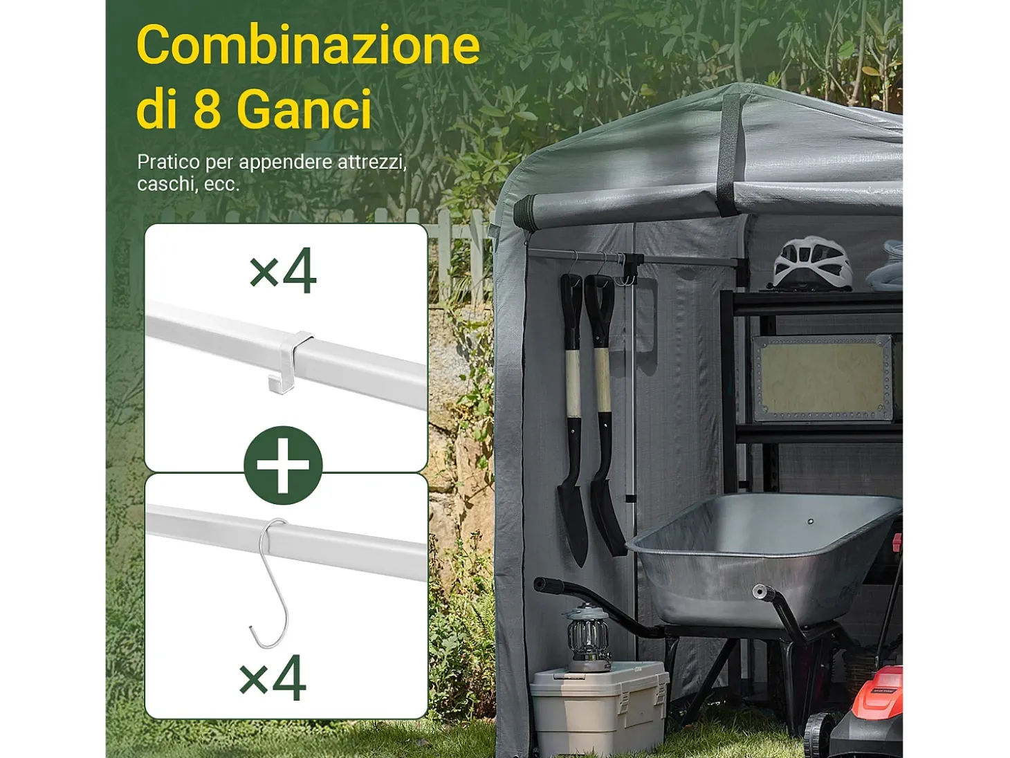 Sobuy Outdoor Car Garage Bicycle Box Tent Tenda impermeável para carros, motas e ferramentas Garden Shed e Outdoor Storage Grey 120x176x163 cm KLS11-DG