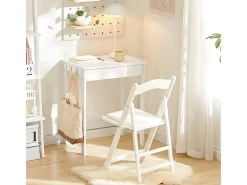 SoBuy Secretária pequena com gaveta de canto em madeira Branco L60*D40*H76cm FWT43-W