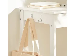 SoBuy Secretária pequena com gaveta de canto em madeira Branco L60*D40*H76cm FWT43-W