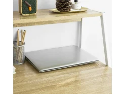 SoBuy Secretária pequena com estante, gaveta e cubo Tampo da mesa W76*D50*H75 cm FWT63-N