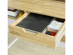 SoBuy Secretária pequena com estante, gaveta e cubo Tampo da mesa W76*D50*H75 cm FWT63-N