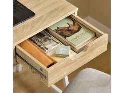 SoBuy Secretária pequena com estante, gaveta e cubo Tampo da mesa W76*D50*H75 cm FWT63-N