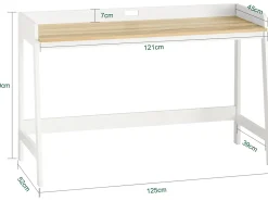 SoBuy Secretária,Suporte para PC,Mesa de computador,Mesa de estudo,121 * 45 CM FWT41-WN,PT