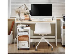 SoBuy Secretária,Suporte para PC,Mesa de computador,Mesa de estudo,121 * 45 CM FWT41-WN,PT