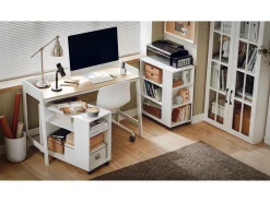 SoBuy Secretária,Suporte para PC,Mesa de computador,Mesa de estudo,121 * 45 CM FWT41-WN,PT