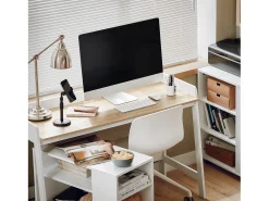 SoBuy Secretária,Suporte para PC,Mesa de computador,Mesa de estudo,121 * 45 CM FWT41-WN,PT