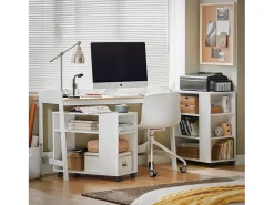 SoBuy Secretária,Suporte para PC,Mesa de computador,Mesa de estudo,121 * 45 CM FWT41-WN,PT