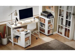 SoBuy Secretária,Suporte para PC,Mesa de computador,Mesa de estudo,121 * 45 CM FWT41-WN,PT