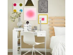SoBuy Secretária,Suporte para PC,Mesa para computador,com gaveta e três prateleiras,branco,FWT35-W,PT