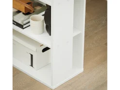 SoBuy Secretária,Suporte para PC,Mesa para computador,com gaveta e três prateleiras,branco,FWT35-W,PT