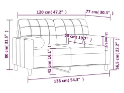 Sofá 2 lug. + almofadas decorativas 120 cm tecido amarelo-claro