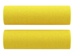 Sofá 2 lug. + almofadas decorativas 120 cm tecido amarelo-claro