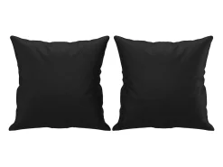 Sofá 2 lugares + almofadas decoração 140 cm couro artif. preto