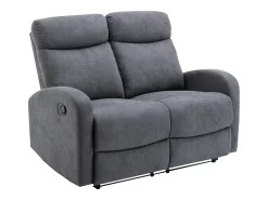 Sofá 3+2 lugares articulado em tecido cinza estilo contemporâneo - EVELYN