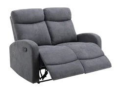 Sofá 3+2 lugares articulado em tecido cinza estilo contemporâneo - EVELYN