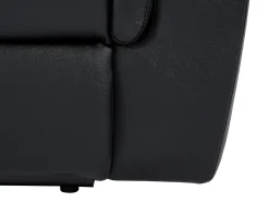 Sofá 3 lugares articulado elétrico em pele preto com mesinha porta-copos KENNETH