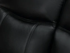 Sofá 3 lugares articulado elétrico em pele preto com mesinha porta-copos KENNETH