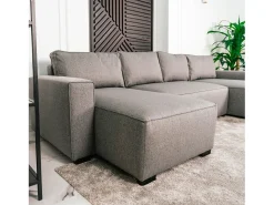 Sofá 5 lugares Cinzento - chaise avec cama panorâmica (317 x 157 x 91 cm) - JORDAN
