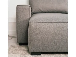 Sofá 5 lugares Cinzento - chaise avec cama panorâmica (317 x 157 x 91 cm) - JORDAN