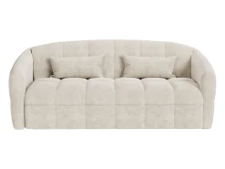 Sofá 4 lugares conversível abertura rápidaem veludo bege cama 160 cm RETUNA